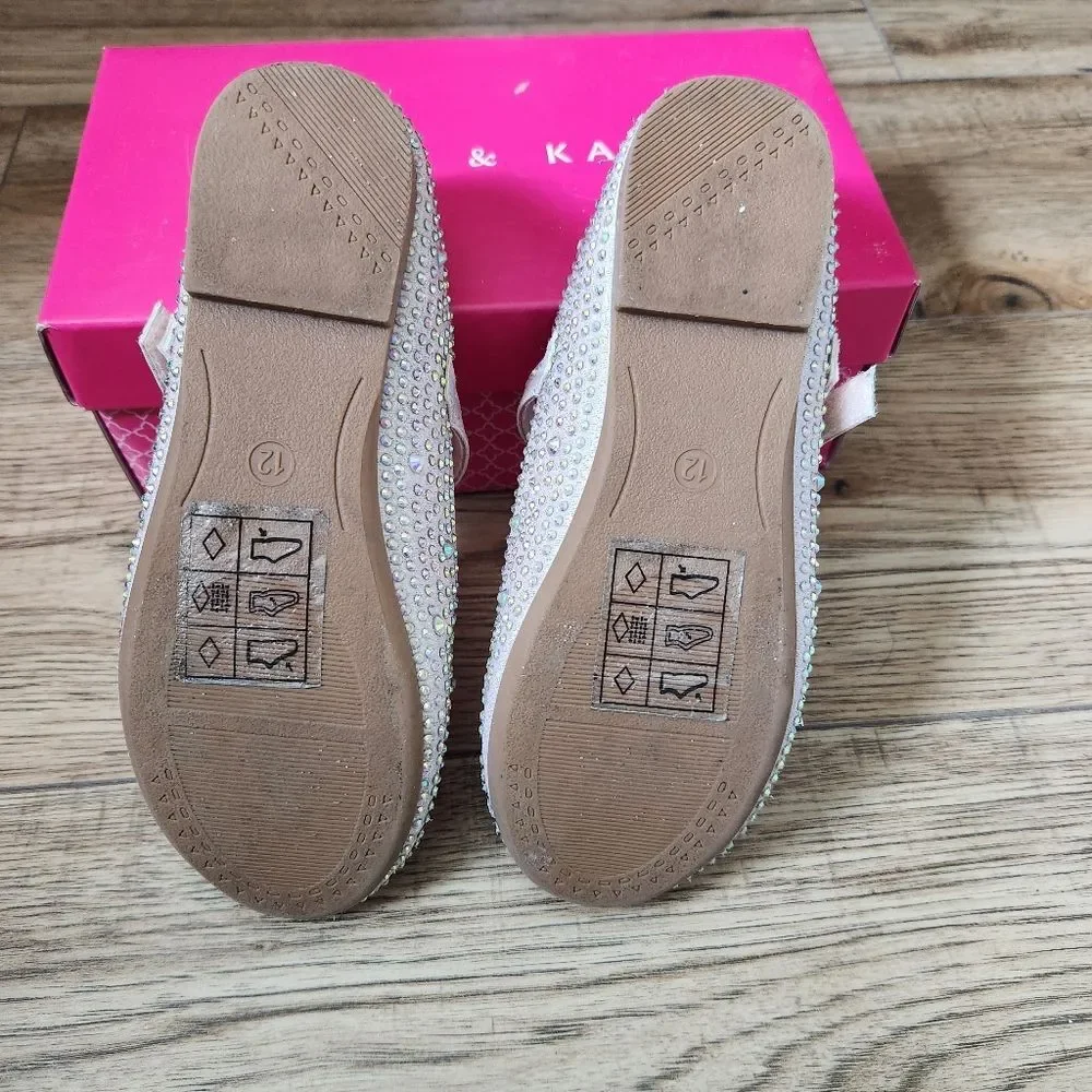 Kelly & Katie Lil Elle Flat -- Girls' Size 12 -- Rhinestones -- Blush Sparkle